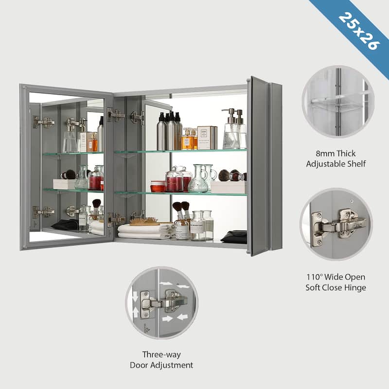 Frameless Aluminum Bathroom Mirror Medicine Cabinet