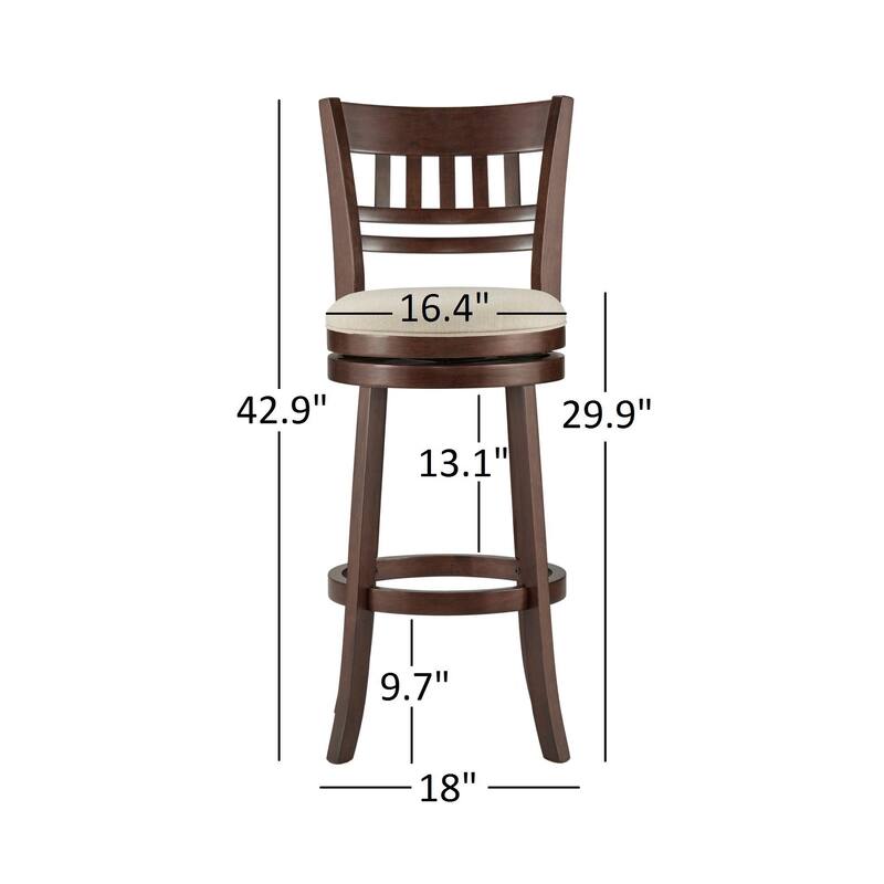 Lyla Swivel 29-inch Brown High Back Bar Height Barstool by iNSPIRE Q Classic