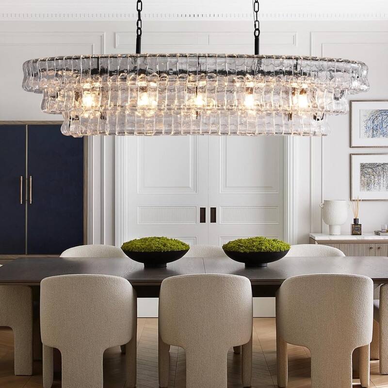 KAYLA 36 in. 6-Lights Gold Crystal Drum Chandelier