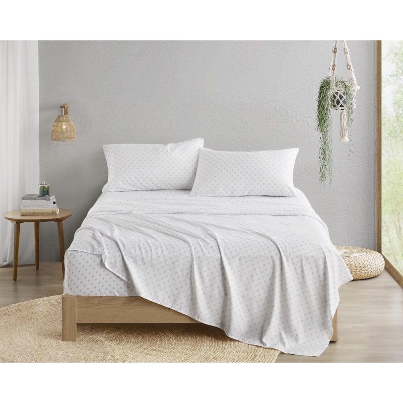 Chelsea Square Reese Chambray Print Microfiber Comforter Set with Bed Sheets