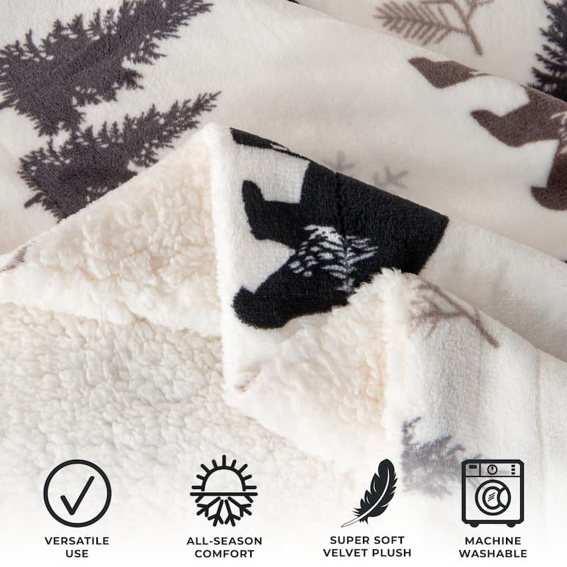 Luxurious Rustic Lodge Velvet Plush Throw