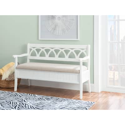 Storage Bench with Cushion Seat - 48" - White