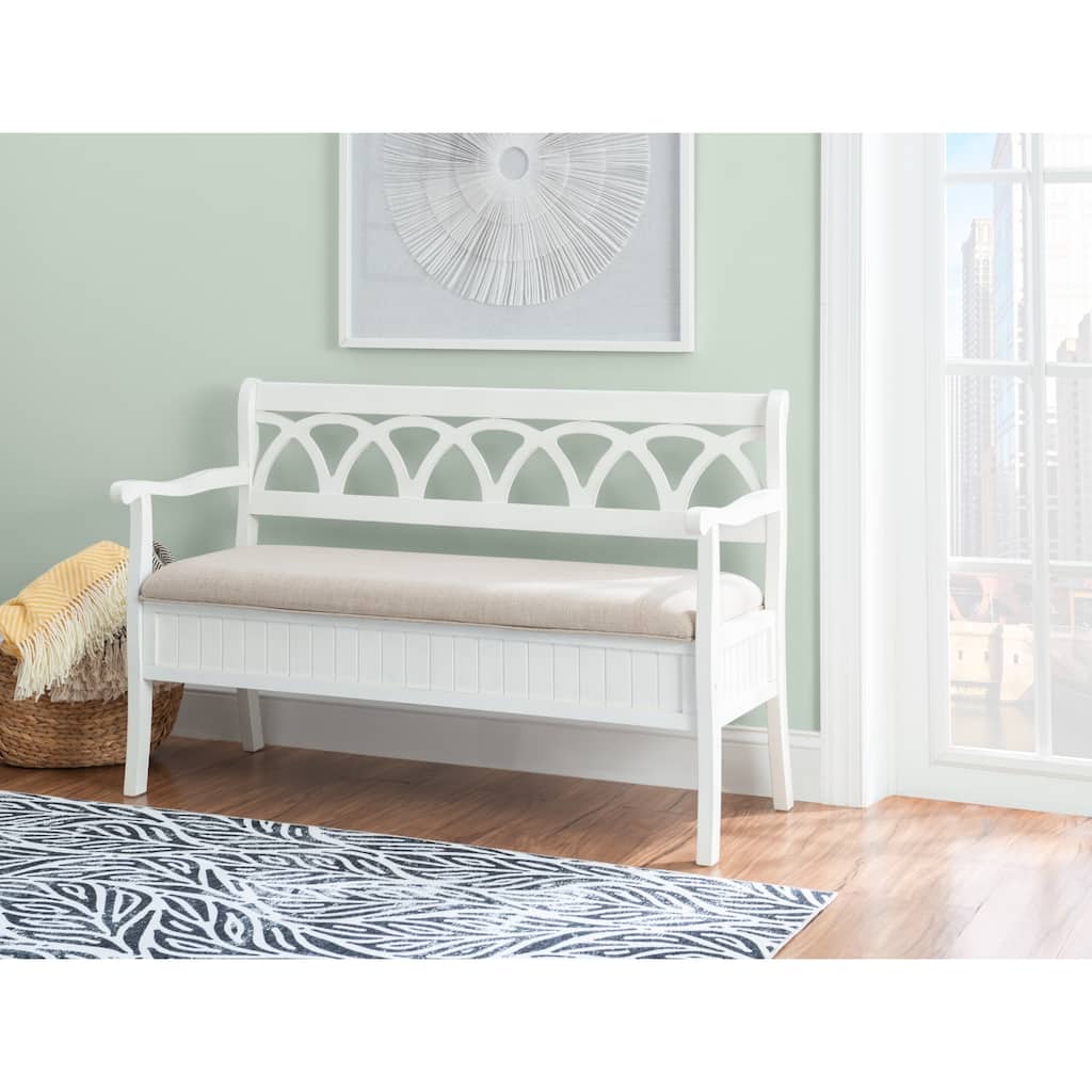 Storage Bench with Cushion Seat - 48" - White