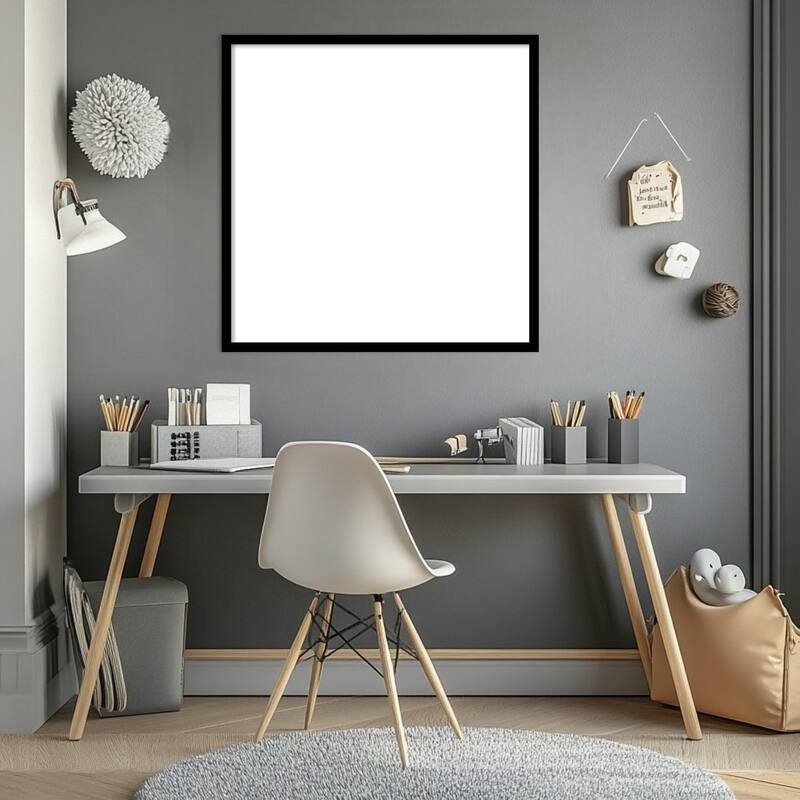 Amanti Art Black Gallery Deep Framed Dry Erase Magnetic Board