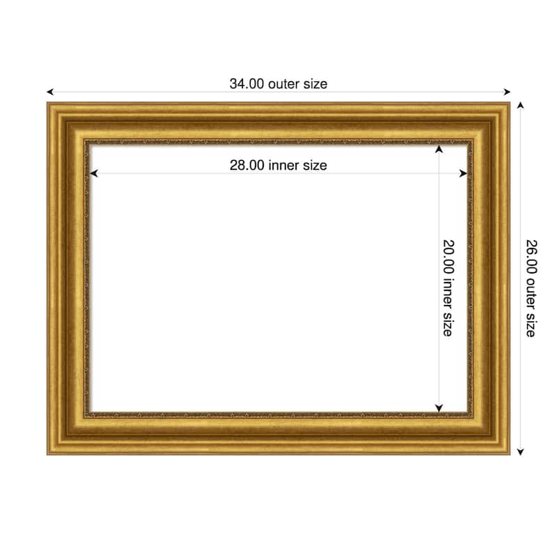 Amanti Art Parlor Black Framed Dry Erase Magnetic Board - 34 x 26 in - Parlor Gold