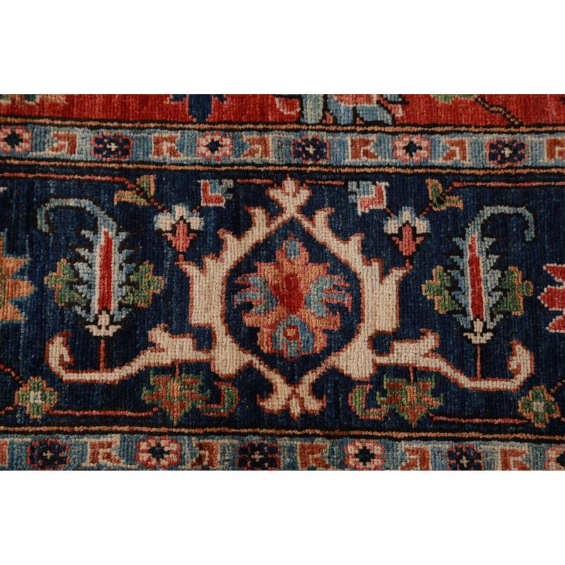 Vegetable Dye Floral Ziegler Rug Hand-Knotted Wool Carpet - 6'7"x 9'11"