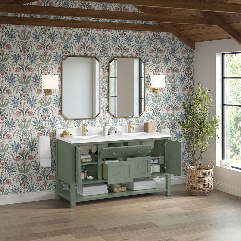 Breckenridge 60" Double Vanity, Smokey Celadon - 60D