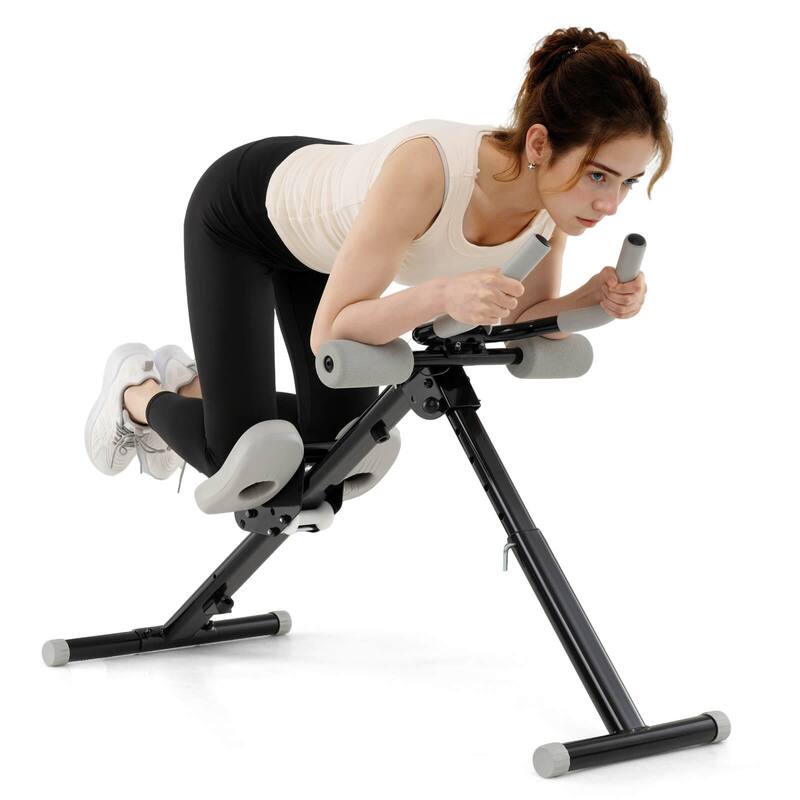 Goplus Adjustable Abdominal Trainer with Elbow Support Knee Protection