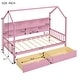 preview thumbnail 3 of 37, Modern Wooden House Bed Frame, Storage Shelves and Roof, Montessori Platform Bed for Kids Teen