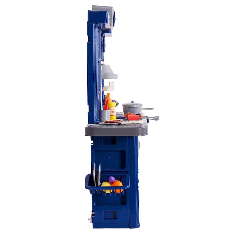 74 Piece Blue Kids Kitchen Cooking Playset Toy Ideal Gift for Any Special Occasions - 50.4 x 11.4 x 35.4 in