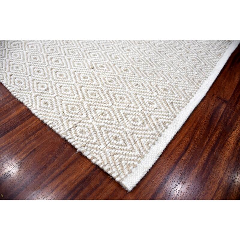 Hand Woven Chloe Design Diamond Flat Weave Wool Traditional Oriental Area Rug