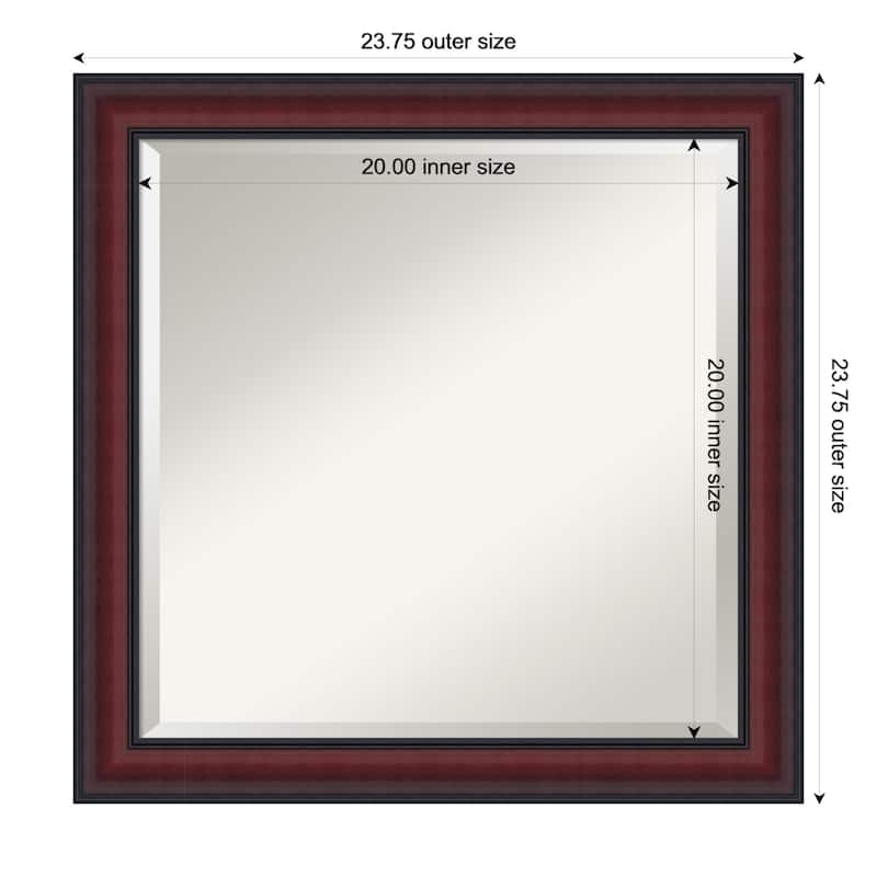Dalat Beveled Framed Wall Mirror - 24 x 24 in - Dalat Cherry