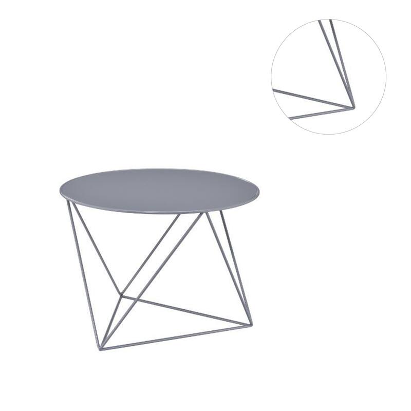 Round Table Accent Table in Metal Base