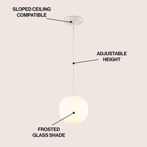 dimension image slide 2 of 8, 7.75" Globe LED Pendant by JONATHAN Y