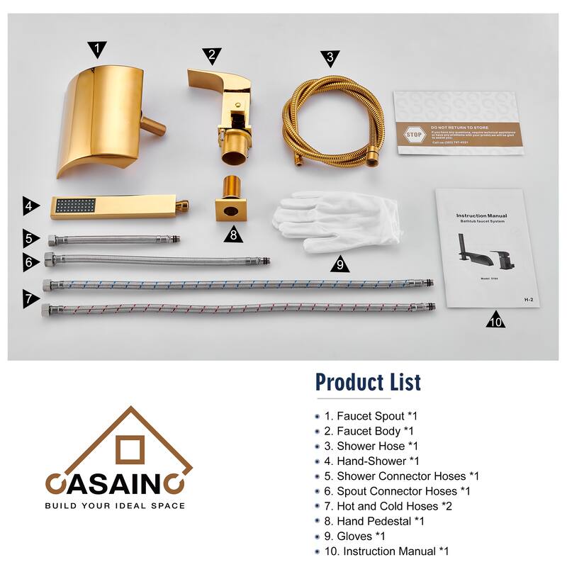 Single-Handle Tub-Mount Roman Tub Faucet with Hand Shower
