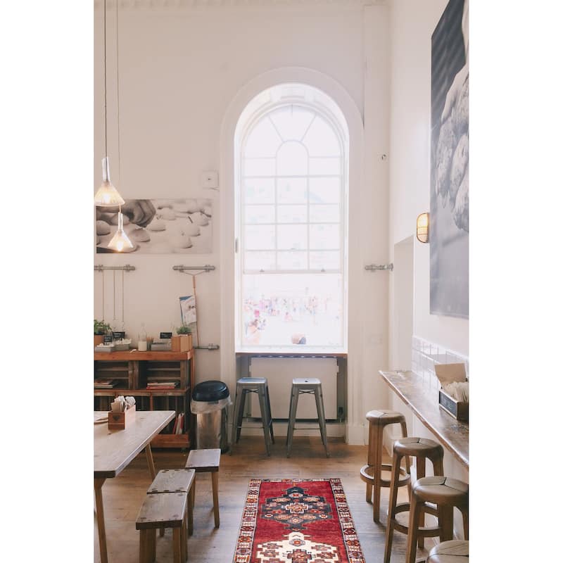 ECARPETGALLERY Hand-knotted Melis Vintage Dark Red Wool Rug - 4'6 x 12'6