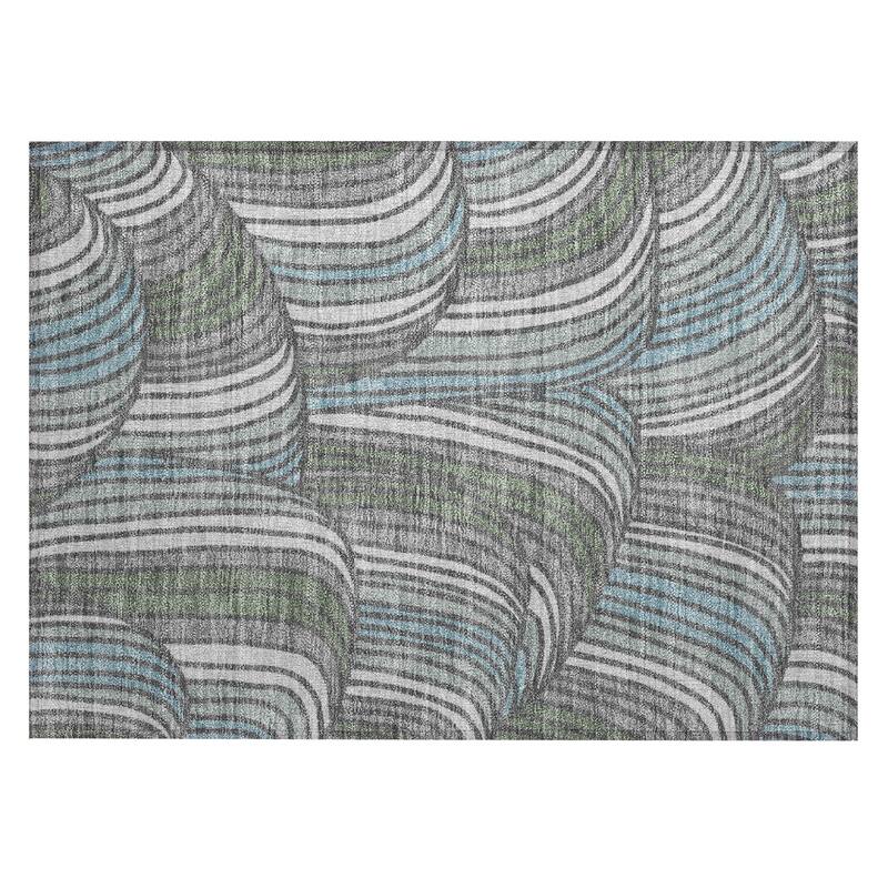 Machine Washable Indoor/ Outdoor Modern Parsons Chantille Rug