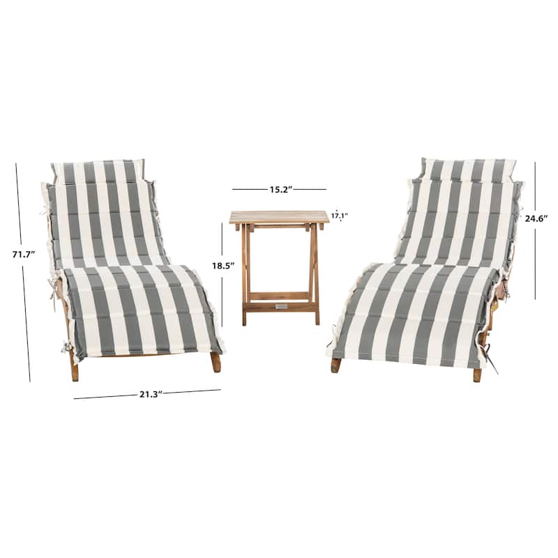 SAFAVIEH Outdoor Jamya 3-Piece Lounge Set - 21Wx25Dx72H