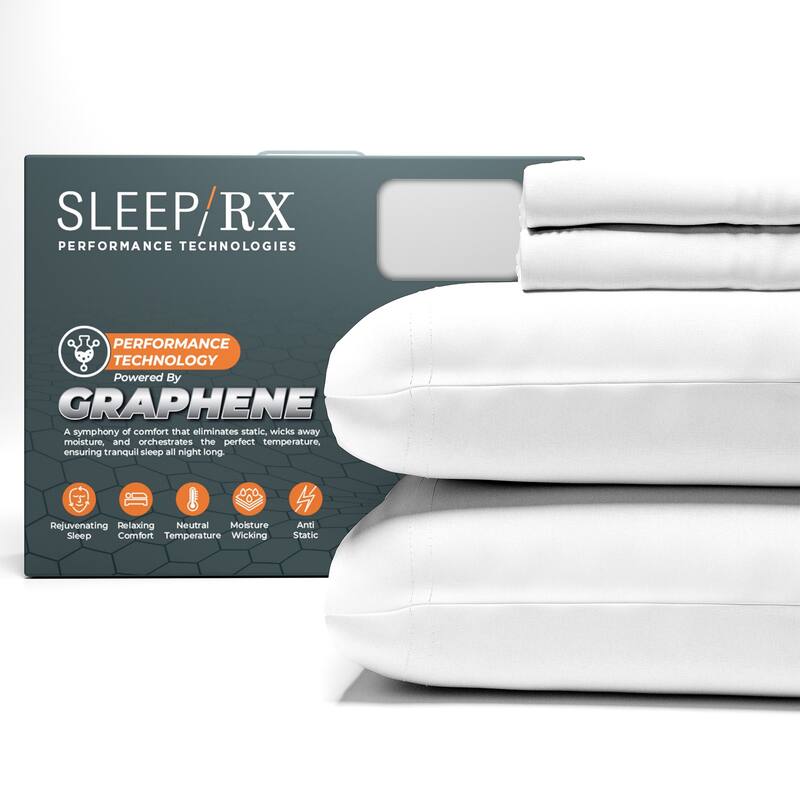 SLEEP RX 100% Cotton Super Soft Graphene-Infused Sateen Sheet Set - On ...