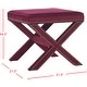 preview thumbnail 3 of 2, Safavieh Palmer X-bench Nailhead Red Velvet Ottoman