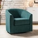 preview thumbnail 27 of 106, Cuenca Modern Living Room Wooden Upholstered 360° Swivel Barrel Chair with Metal Base and Wide Backrest
