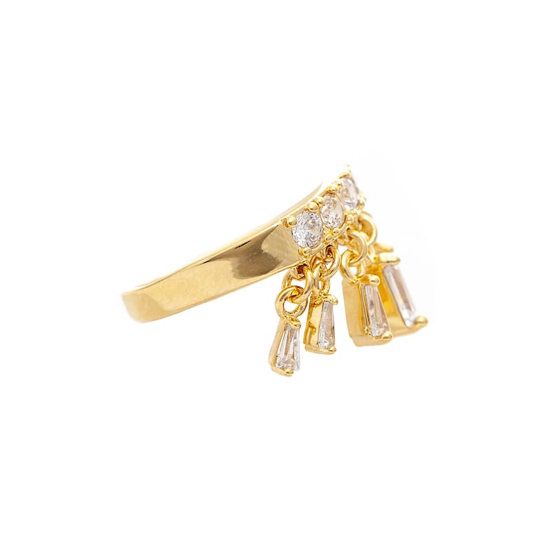 Cubic Zirconia Dangle Band Ring
