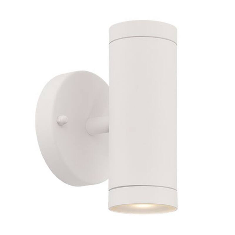 Metal Up Down Wall Sconce with LED Hardwired UV-Resistant - 4.63” x 4.38” x 6.5” (D x W x H) - White