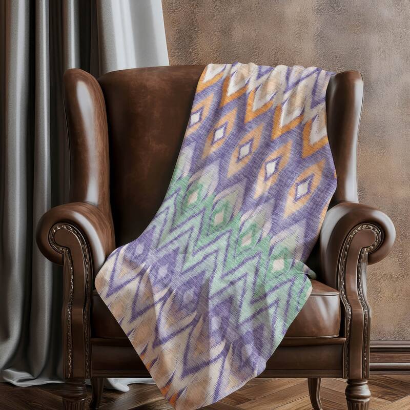 Premium Machine Washable Boho Global Sherpa Throw Blanket