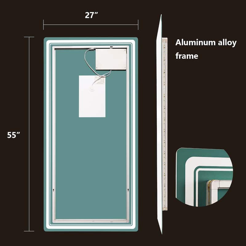 Wallbeyond 3-Tone Modern Style Frameless Rectangular LED Wall Mirror