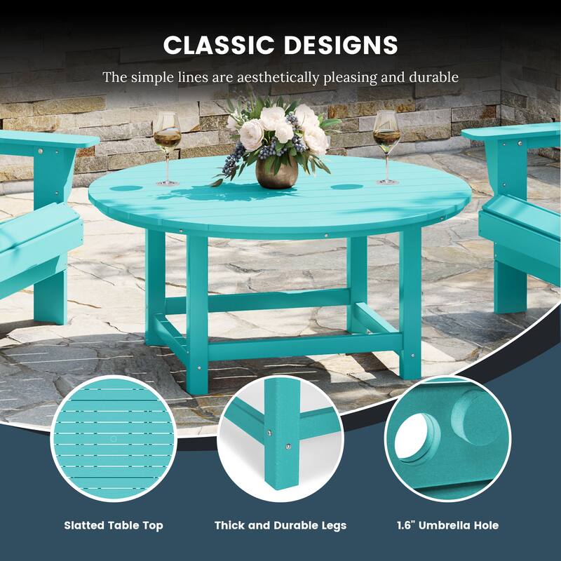 Altura Outdoor 5-Piece Adirondack Chair & Round Coffee Table Conversation Set