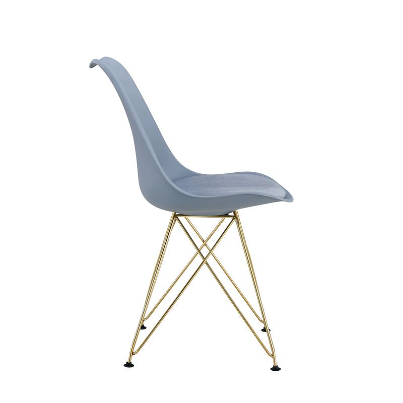 Modern Dining Chairs with Plastic Seat and Metal Legs (Set of 4)