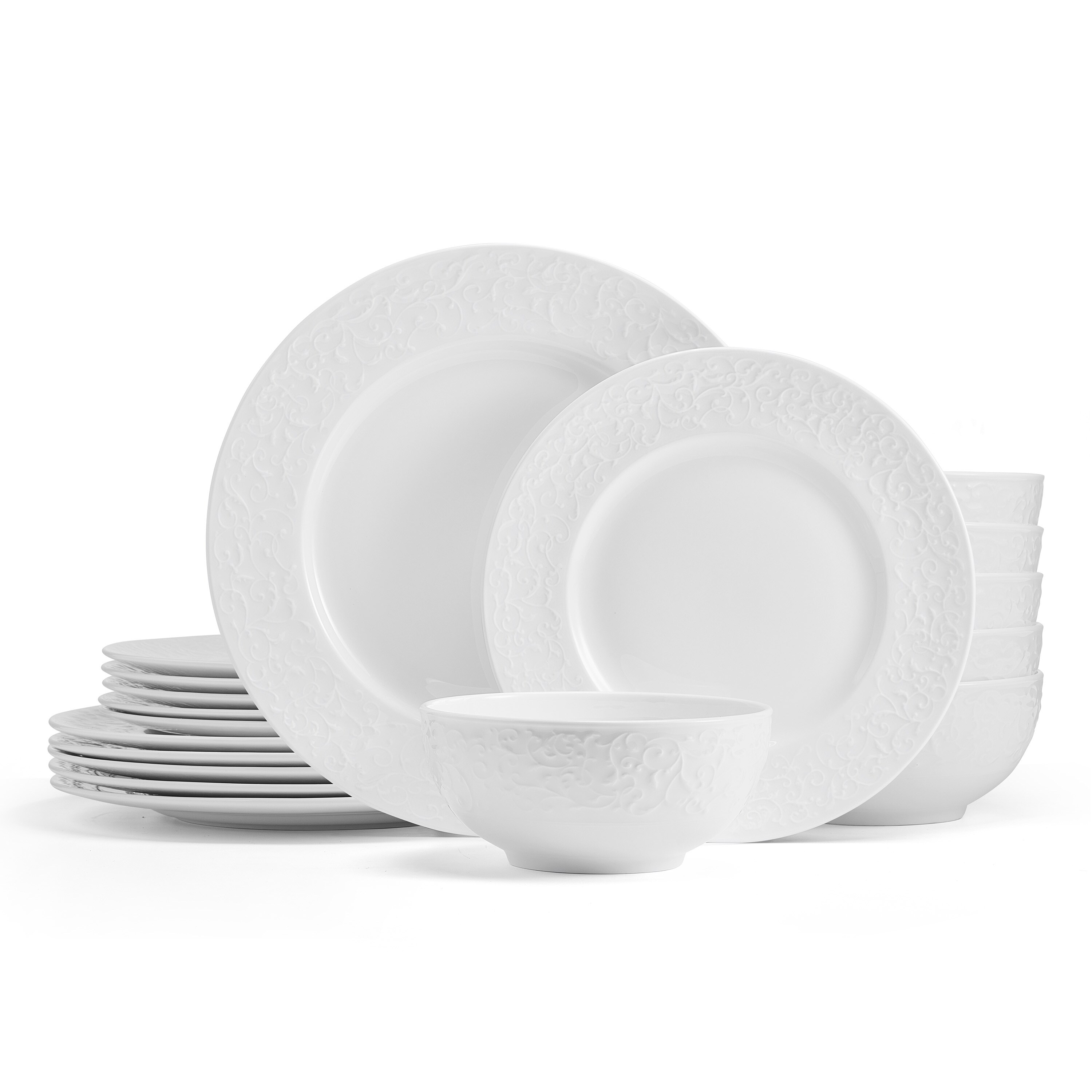 Mikasa Embossed Parchment 18-Piece Dinnerware Set, Service for 6
