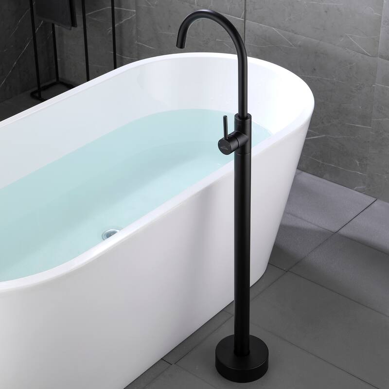 Freestanding Floor Mount 1-Handle Bath Tub Filler Faucet