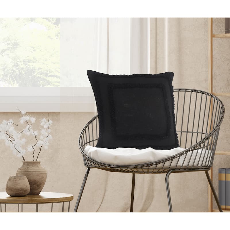 Sevita Bordered Cotton Throw Pillow, Set of 2