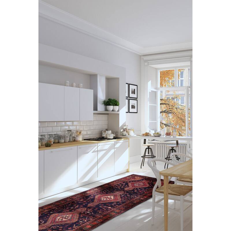 ECARPETGALLERY Hand-knotted Konya Anatolian Dark Navy Wool Rug - 3'5 x 10'2