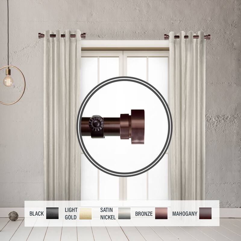 InStyleDesign 1" Side Curtain Rod 12-20 inch long (Set of 2) - Bronze
