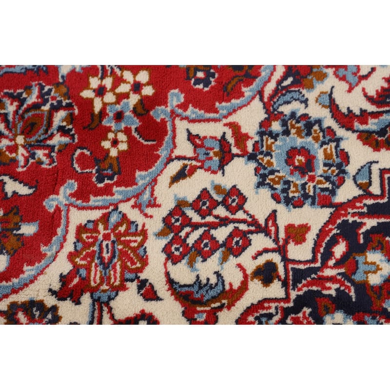 Floral Kashan Turkish Area Rug Machine Made Living Room Red Carpet - 9'8" x 12'9"