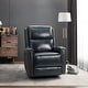 preview thumbnail 1 of 53, Fiacro 30.31''Wide Genuine Leather Swivel Rocker Recliner NAVY