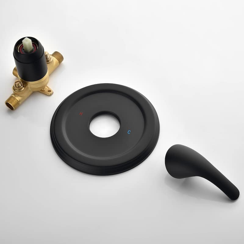 Pressure Balanced 7-Way Shower Head Combo, Hand Held Shower & Rain Shower Separately or Together with Rough-in Valve