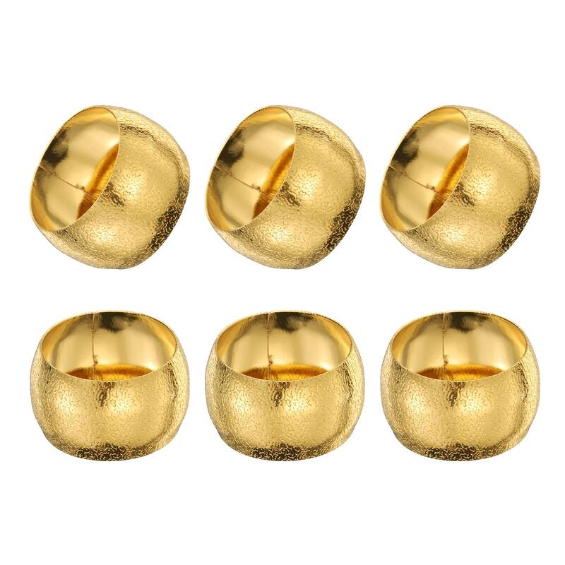 Napkin Rings Metal Drum-Shaped Frosted Napkin Holder for Dinner