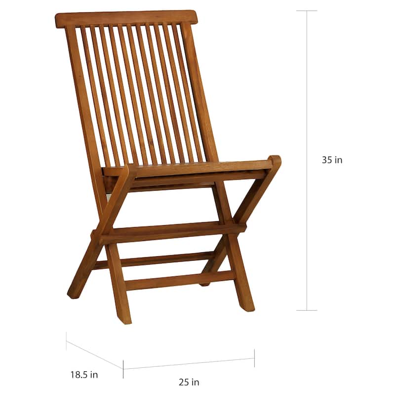 Bare Decor Vega Golden Teak Wood Outdoor Folding Chair (Set of 2)