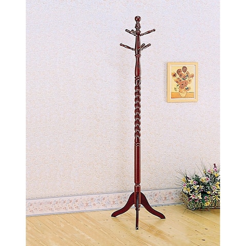 Traditional Style Coat Rack, Merlot Brown - As Pictured