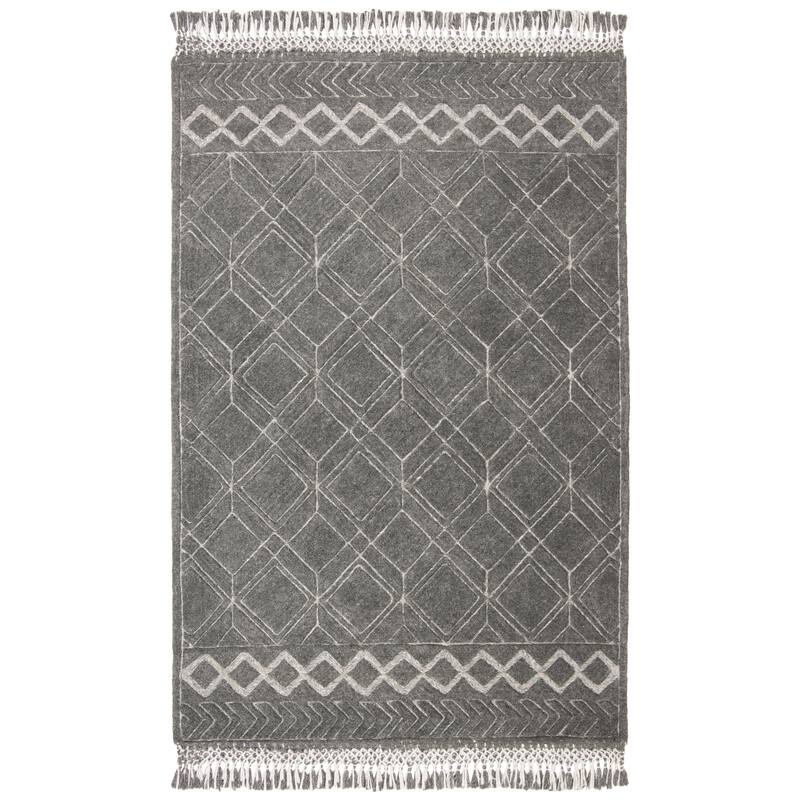 SAFAVIEH Handmade Casablanca Shag Raika Tribal Wool Rug