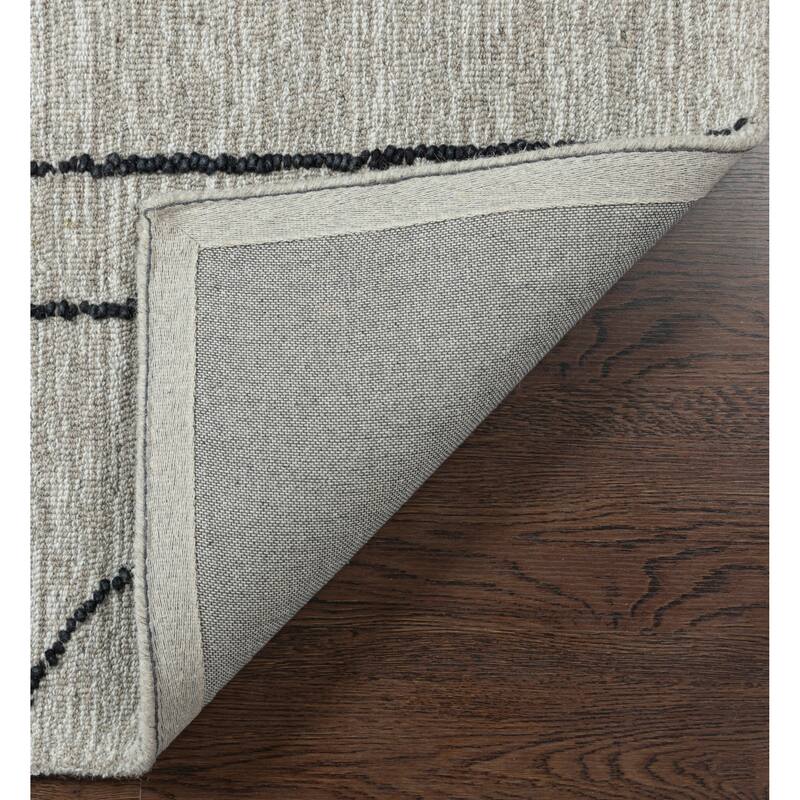 Abbey Valetta Natural, Brown, and Black Wool Handwoven Area Rug - 2' x 6' Runner