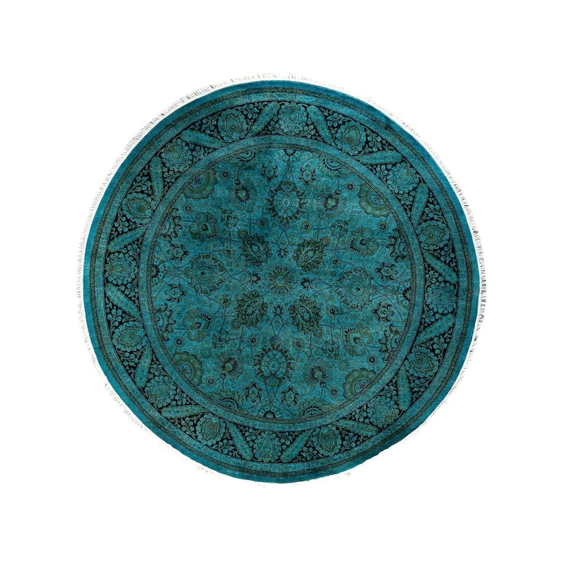Fine Vibrance, One-of-a-Kind Hand-Knotted Area Rug - Blue, 5' 1" x 5' 1" - 5' 1" x 5' 1"