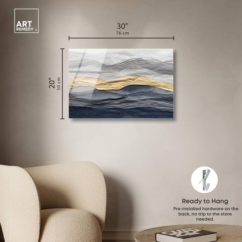 Flowing Golden Tide Acrylic by Art Remedy, Ready to Hang