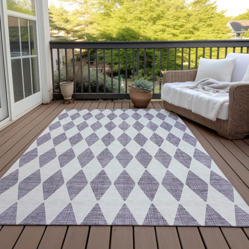 Machine Washable Indoor/ Outdoor Chantille Diamonds Rug