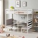 preview thumbnail 3 of 6, Twin Over Twin Bunk Beds Can be Turn into Upper Bed and Down Desk, Loft Bed with Cushion Sets for Bedroom, White