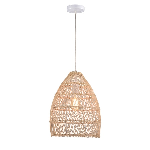 Donn Cream 1 Light Rattan Cage Basket Pendant Light