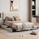 preview thumbnail 3 of 50, Velvet Platform Bed with LED and Trundle, Full Size with Storage Drawers